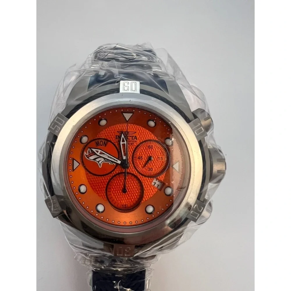 #W035 Invicta NFL Denver Broncos 30232 Swiss Quartz 53mm Men's Watch